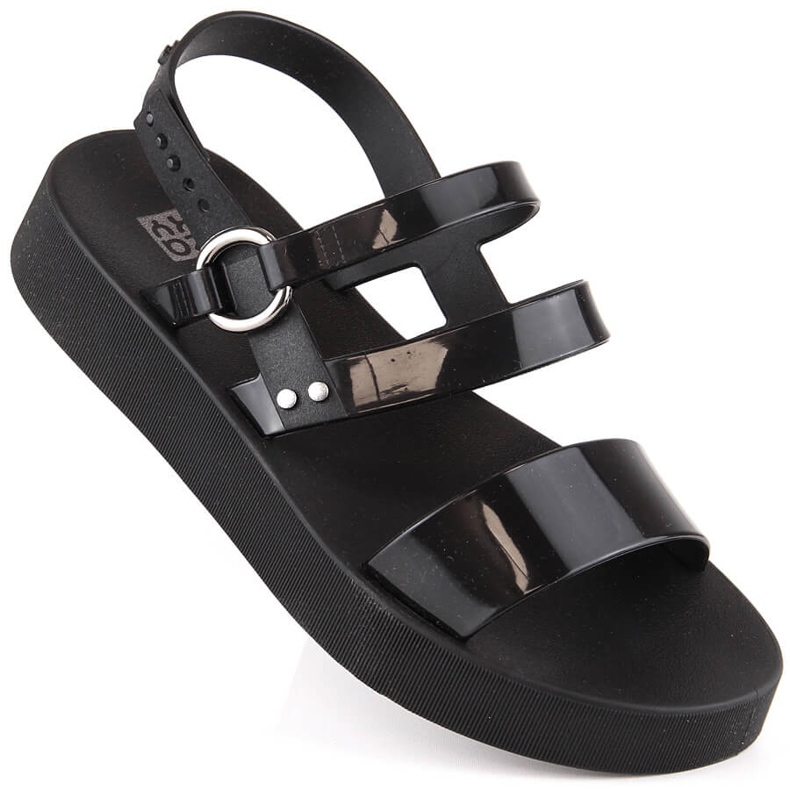 Comodi sandali da donna sulla fragrante piattaforma nera Zaxy LL285008 nero 1