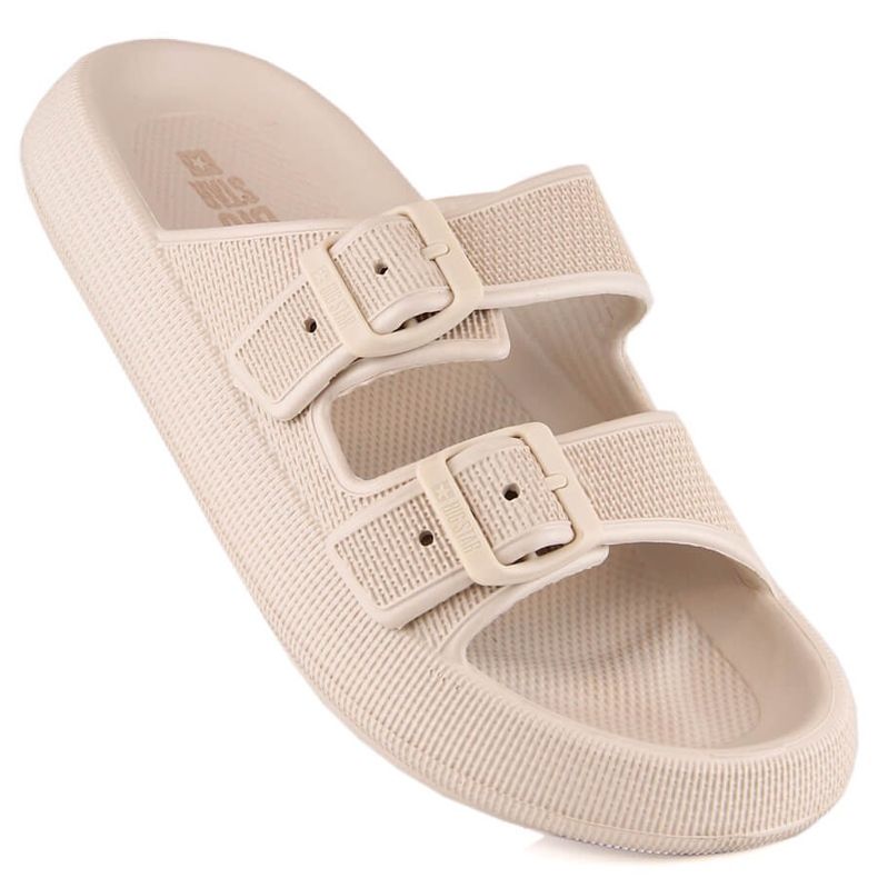 Pantofole sportive da donna sulla piattaforma beige Big Star LL274611 1