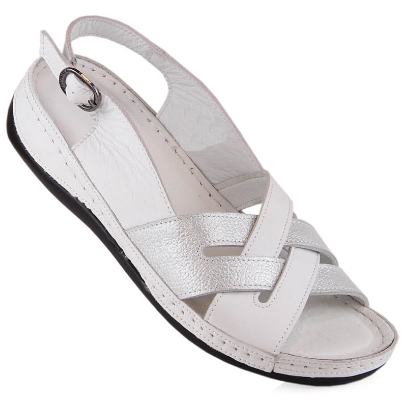 Sandali piatti da donna in pelle bianca T.Sokolski L22-521 bianco 2