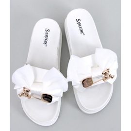 BM Ciabatte Teddy White con plateau a forma di orsetto bianca 1