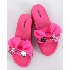 BM Pantofole Teddy Fucsia con plateau orsetto rosa 1