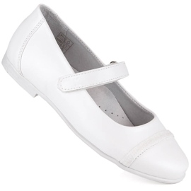 Ballerine da comunione per bambina con velcro bianche Kornecki 6492 bianca 1