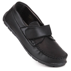 Mocassini formali bambino con velcro neri Kornecki 6804 nero 1