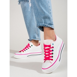 Sneakers con plateau da donna Shelovet bianche bianco 1