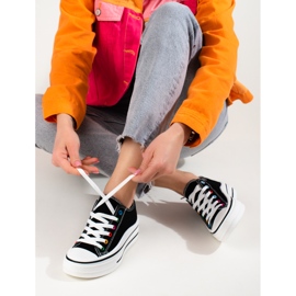 Sneakers con plateau da donna Shelovet nere nero 1
