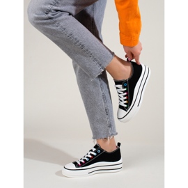 Sneakers con plateau da donna Shelovet nere nero 2