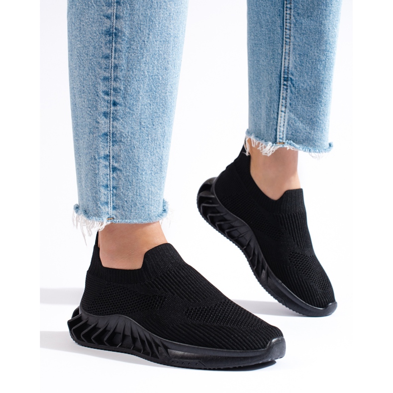 Shelovet scarpe sportive in tessuto nero 1
