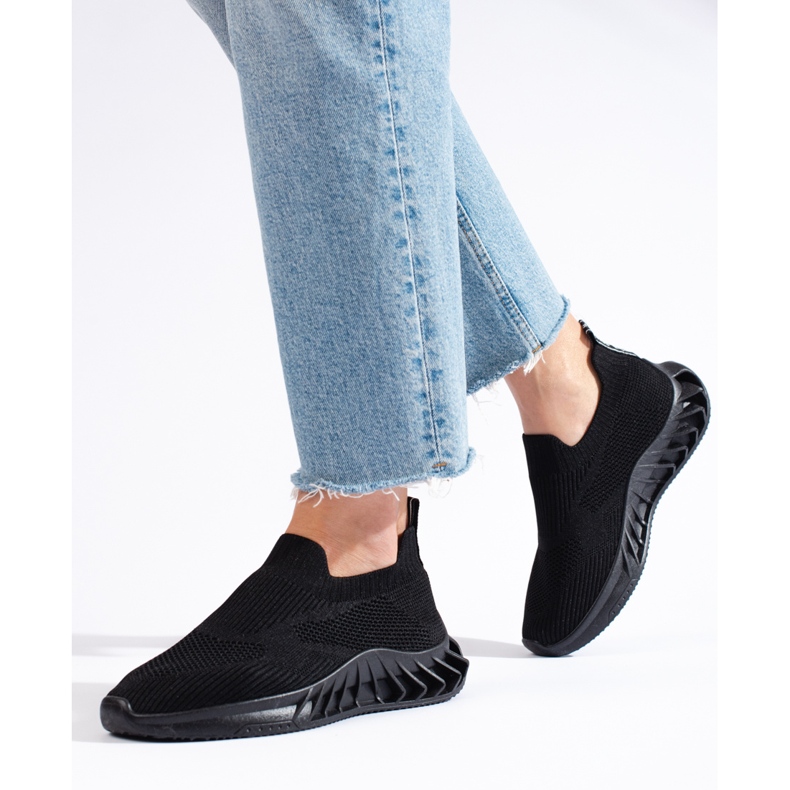 Shelovet scarpe sportive in tessuto nero 2