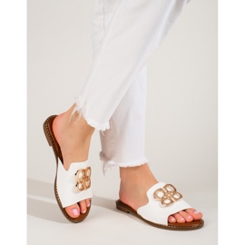 Eleganti sandali bianchi con fibbia Shelovet bianco 2