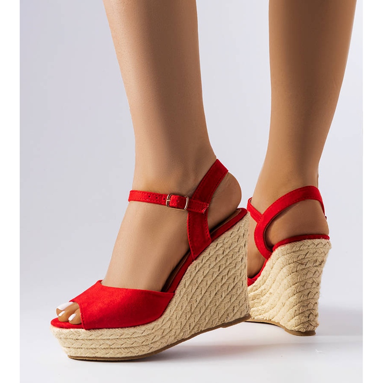 Espadrillas con zeppa rosse di Cécile rosso 1