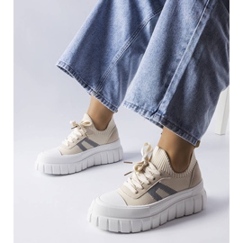 Sneaker beige con plateau di Charpentier 1