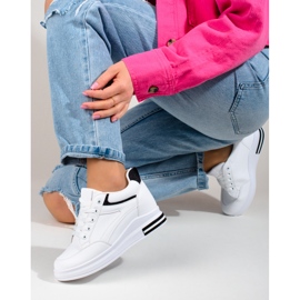 Sneakers bianche con zeppa nascosta di Shelovet bianco 1