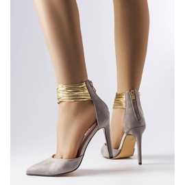 Spille grigie con strisce dorate di Dulin grigio 1