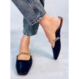 Seastar Chiara Ciabattine nere con catena nero 2
