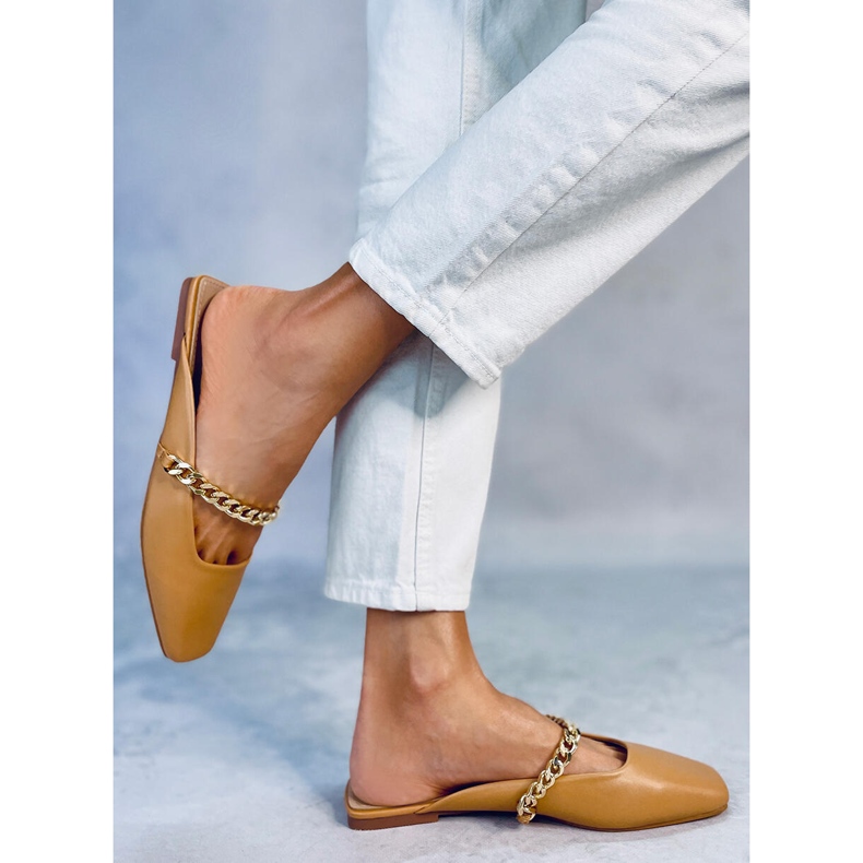 Seastar Ciabatte Chiara Camel con catena beige 2