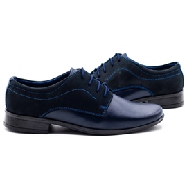 Olivier Ragazzi in pelle dei ragazzi navy con nubouk blu 3