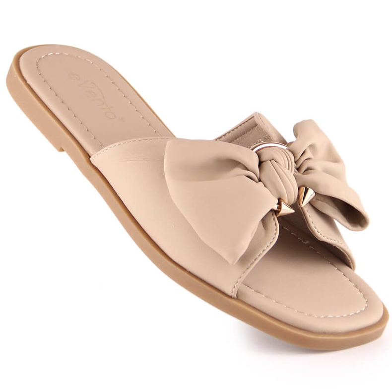 Sandali bassi da donna con fiocco beige eVento 5479 1