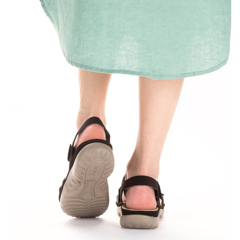 Comodi sandali neri con velcro da donna Rieker 64889-00 nero 1