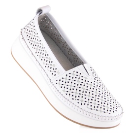 Slip-on Filippo DP4555 in pelle bianca traforata bianco 1