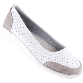 Ballerine da donna in pelle bianca traforata Filippo DP4524 bianco 2