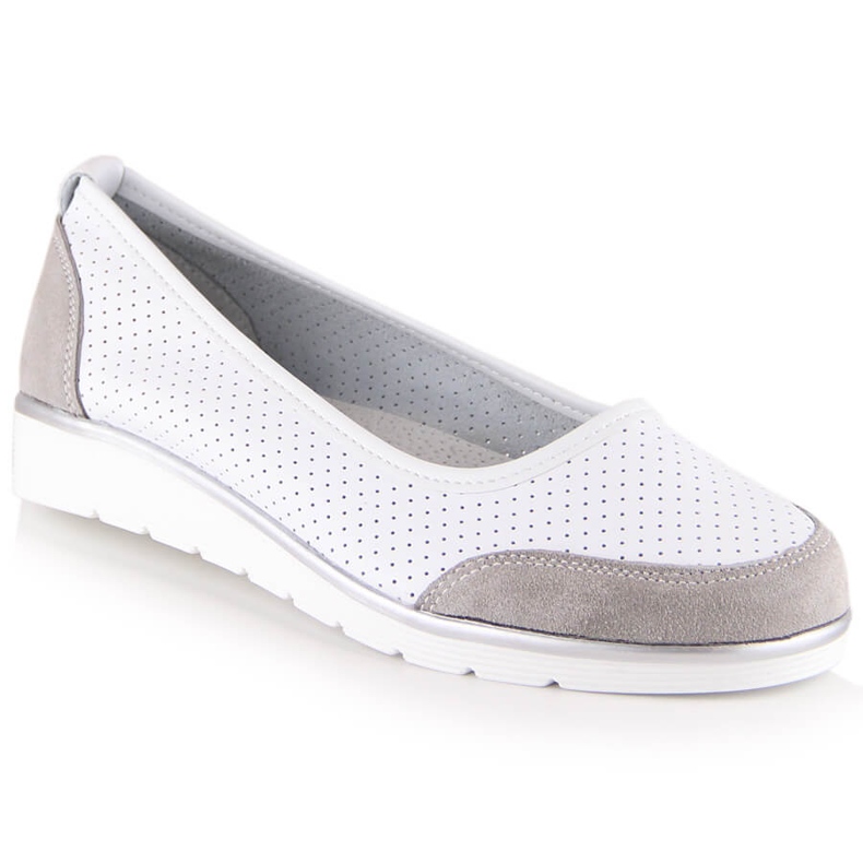 Ballerine da donna in pelle bianca traforata Filippo DP4524 bianco 1