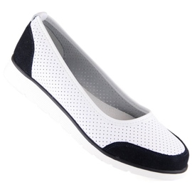 Ballerine da donna in pelle bianca traforata Filippo DP4524 bianco 1