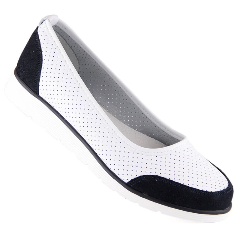 Ballerine da donna in pelle bianca traforata Filippo DP4524 1