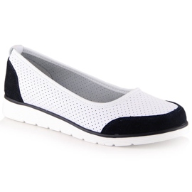 Ballerine da donna in pelle bianca traforata Filippo DP4524 bianco 2
