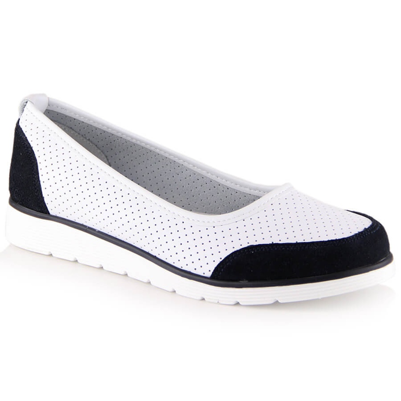 Ballerine da donna in pelle bianca traforata Filippo DP4524 2