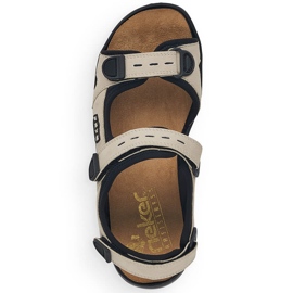 Comodi sandali sportivi da donna con velcro beige Rieker 64582-60 8