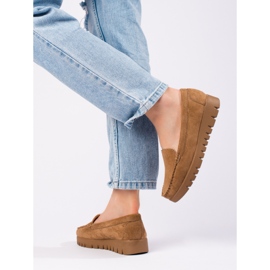 W. Potocki Mocassini slip-on in camoscio beige con suola spessa di Potocki 2