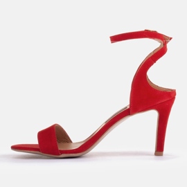 Marco Shoes Sandali eleganti realizzati in camoscio naturale rosso 1