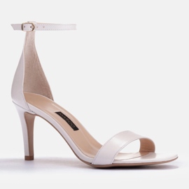 Marco Shoes Eleganti sandali in pelle bianca 1