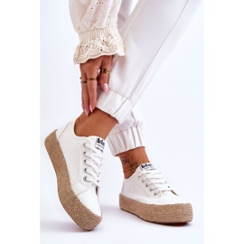 Sneakers intrecciate alla moda Lee Cooper LCW-23-31-1796L Bianche bianco 2