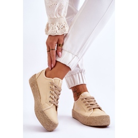 Sneakers intrecciate alla moda Lee Cooper LCW-23-31-1795L Beige 2