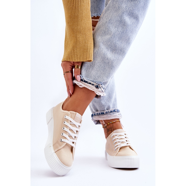 Comode Sneakers Sulla Piattaforma Lee Cooper LCW-23-31-1808L Beige 2