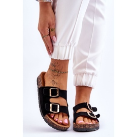 Sandali Slip-on Da Donna Su Suole Di Sughero Nero Cortina 1