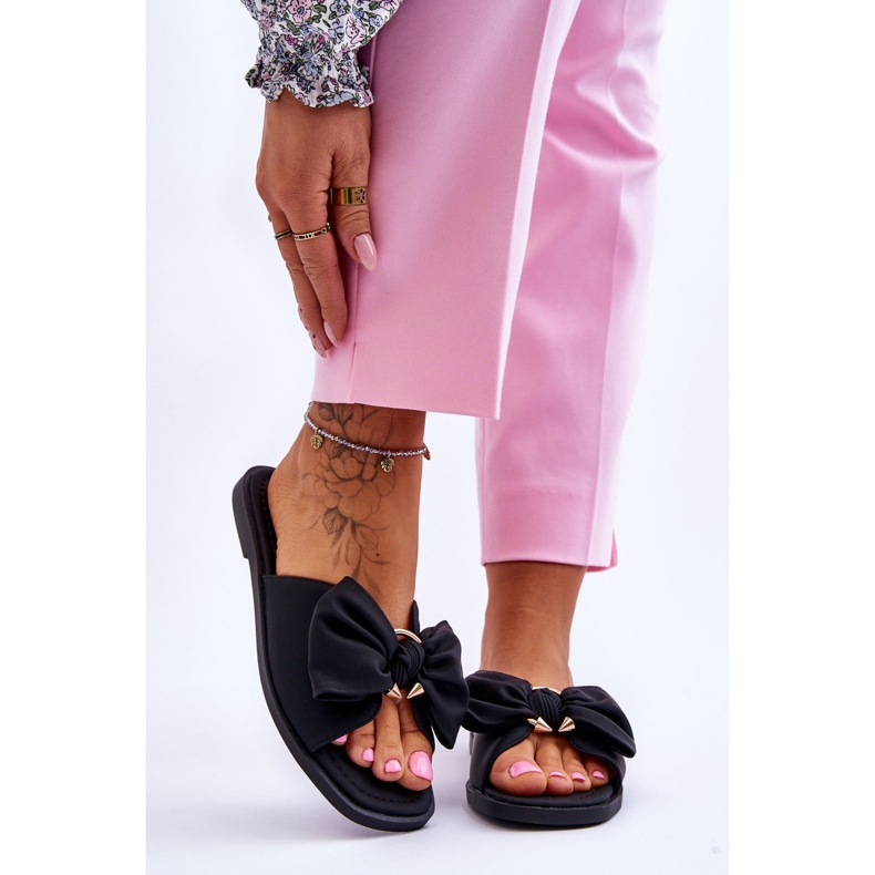 Evento Pantofole Donna Con Fiocco Nere Becky nero 1