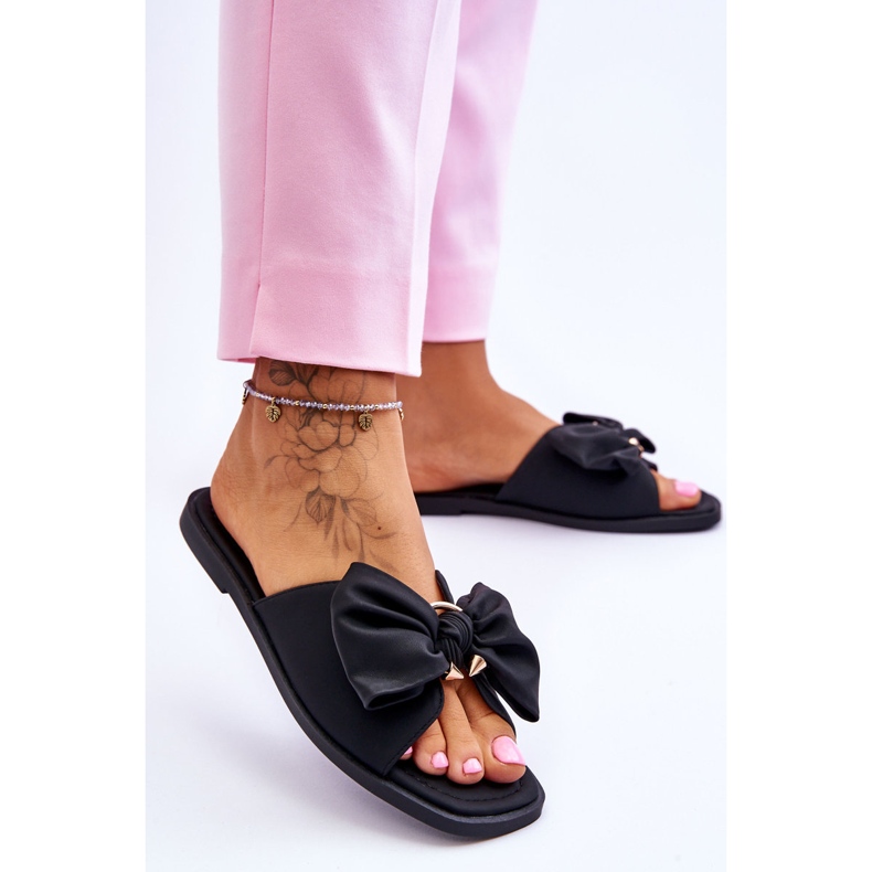 Evento Pantofole Donna Con Fiocco Nere Becky nero 2