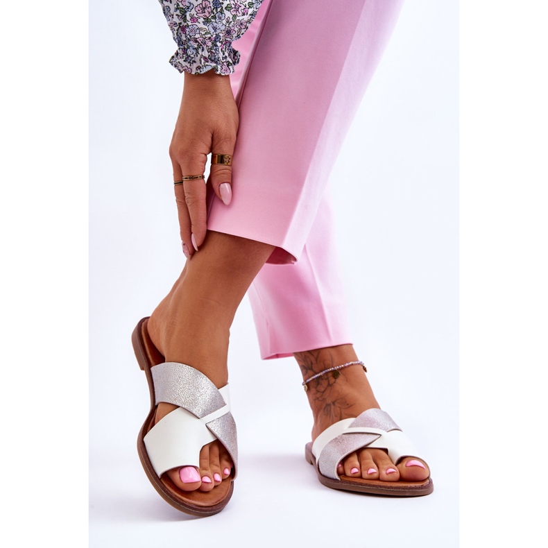 Sandali Donna Classici Nancy Bianco e Argento 2