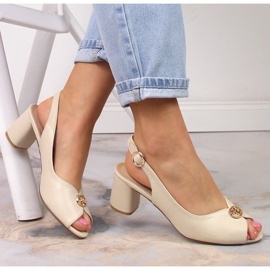 Evento Sandali da donna sul palo con decorazione 23SD35-5480 beige 2