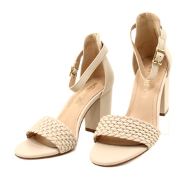 Evento Sandali con tacco intrecciato Beige 23SD35-5945 3