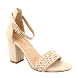 Evento Sandali con tacco intrecciato Beige 23SD35-5945 2