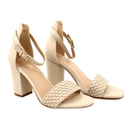 Evento Sandali con tacco intrecciato Beige 23SD35-5945 5