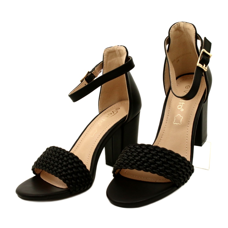 Evento Sandali con tacco intrecciato neri 23SD35-5945 nero 3