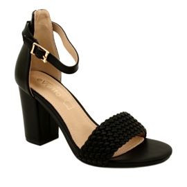 Evento Sandali con tacco intrecciato neri 23SD35-5945 nero 1