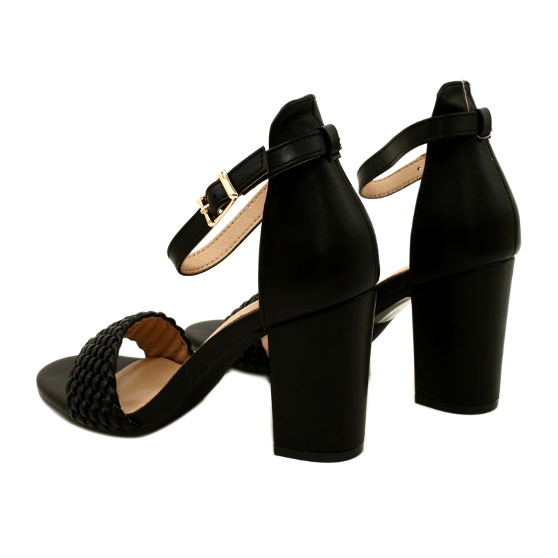 Evento Sandali con tacco intrecciato neri 23SD35-5945 nero 4