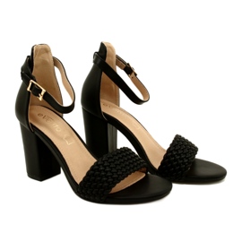 Evento Sandali con tacco intrecciato neri 23SD35-5945 nero 5