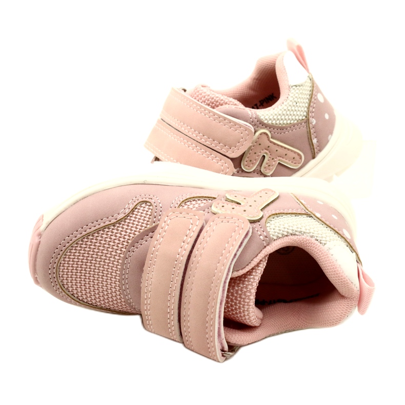 Evento Scarpe sportive con velcro da ragazza 23DZ23-5917 rosa bianca 5