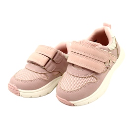 Evento Scarpe sportive con velcro da ragazza 23DZ23-5917 rosa bianca 3